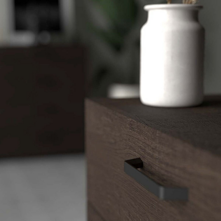 Longbridge Nightstand 2 Drawers in Rovere Gessato Dark Oak | Bedside Cabinet | Bedside Cabinets | Bedroom Cabinet