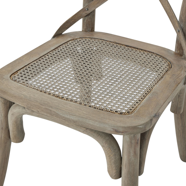 Newport Collection Cross Back Chair With Rush Seat | Dining Chair | Wooden Dining Chair
