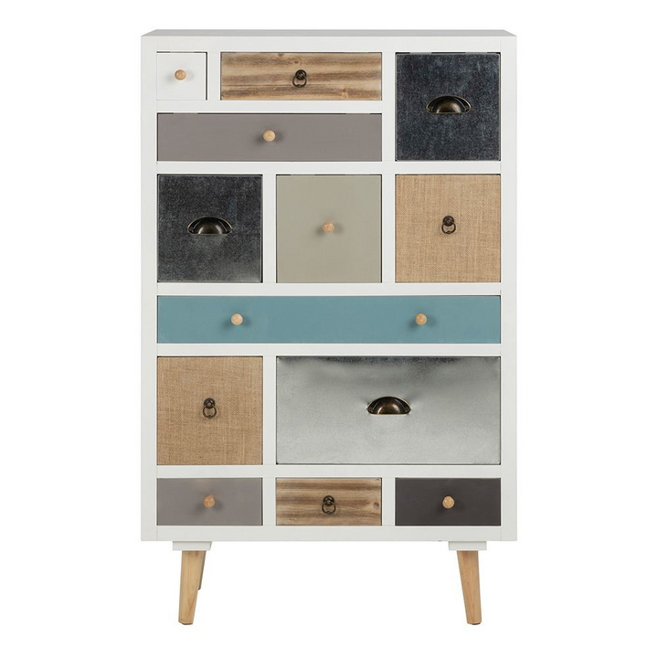 Ashington White Shabby Chic Multi Coloured 13 Drawer Chest | Chest of Drawers | Drawers 