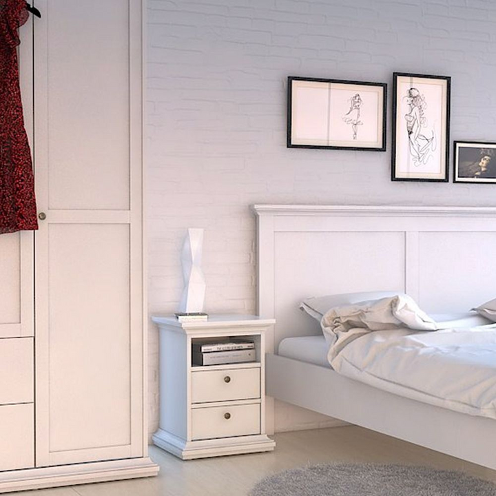 Solihull Bedside 2 Drawers in White | Bedside Cabinet | Bedside Cabinets | Bedroom Cabinet