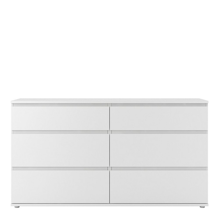 Bury Wide Chest of 6 Drawers (3+3) in White | Chest of Drawers | Drawers 