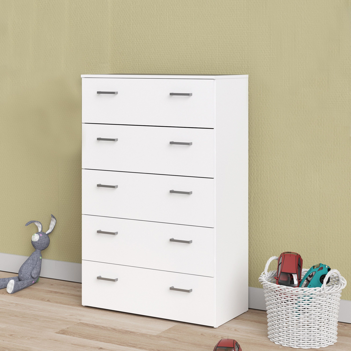 Longton Chest of 5 Drawers in White | Chest of Drawers | Drawers 