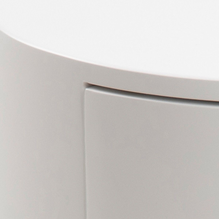 Maidstone Round Bedside Table in White and Black | Bedside Cabinet | Bedside Cabinets | Bedroom Cabinet