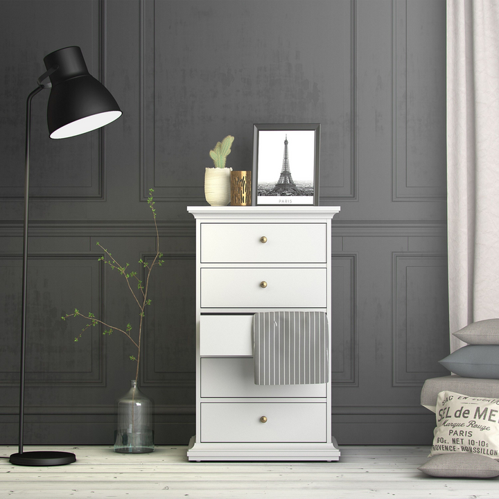 Solihull Chest 5 Drawers in White | Chest of Drawers | Drawers 