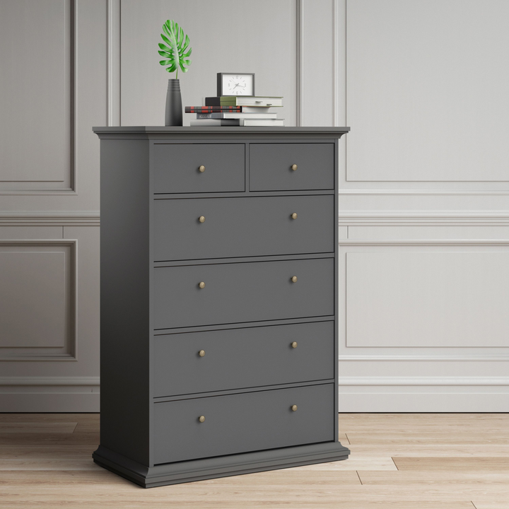 Solihull Chest of 6 Drawers in Matt Grey | Chest of Drawers | Drawers 