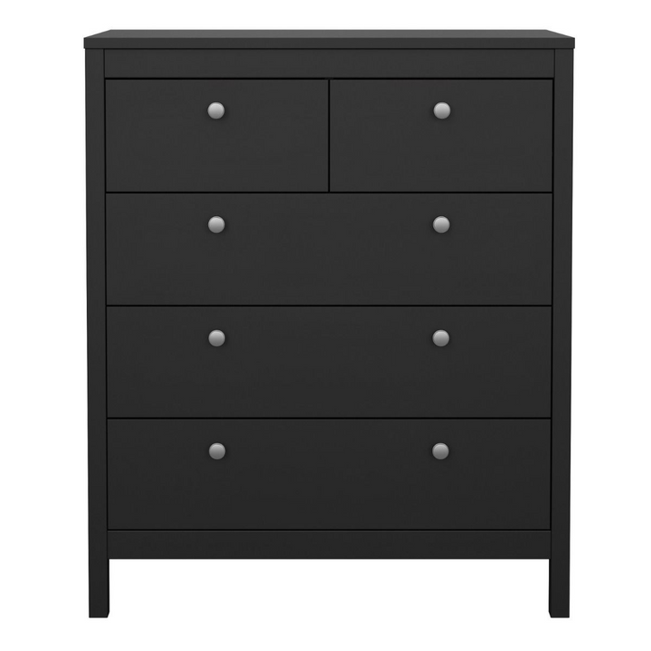 Hindley Chest 3+2 Drawers in Matt Black | Chest of Drawers | Drawers 