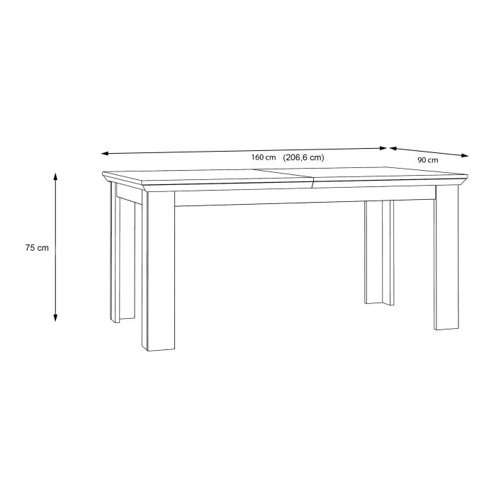 Huyton Extending Dining Table 160-207cm in Oak Nelson/Snowy Oak | Dining Table