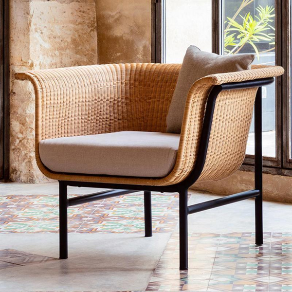 Saint Albans Rattan Armchair, Beige Cushion | Armchair | Arm Chair | Cushion Armchair