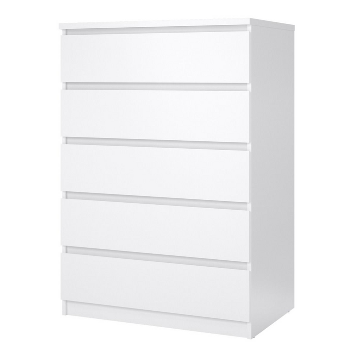 Brook Chest of 5 Drawers in White High Gloss | Chest of Drawers | Drawers 