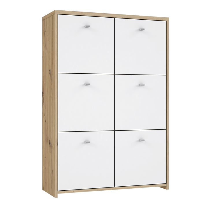 Bicester Chest Storage Cabinet with 6 Doors in Artisan Oak/White | Dining Cabinet | Dining Cabinets