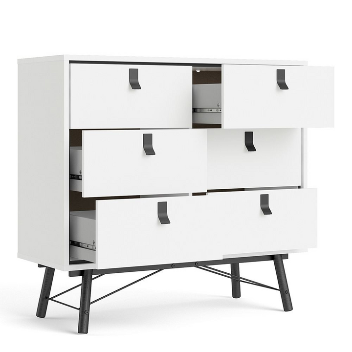 Moubray Double Chest of Drawers 6 Drawers in Matt White | Chest of Drawers | Drawers 