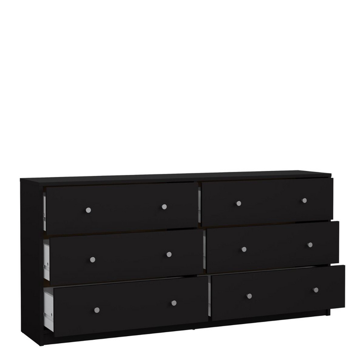 Shenley Chest of 6 Drawers (3+3) in Black | Chest of Drawers | Drawers 