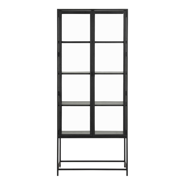 Wishaw Tall Black Metal 2 Door Display Cabinet | Dining Cabinet | Dining Cabinets