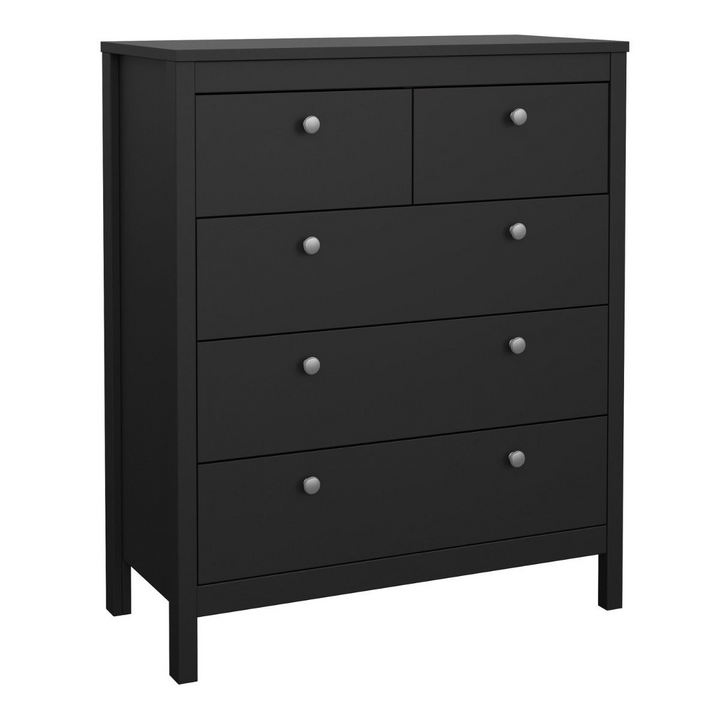 Hindley Chest 3+2 Drawers in Matt Black | Chest of Drawers | Drawers 