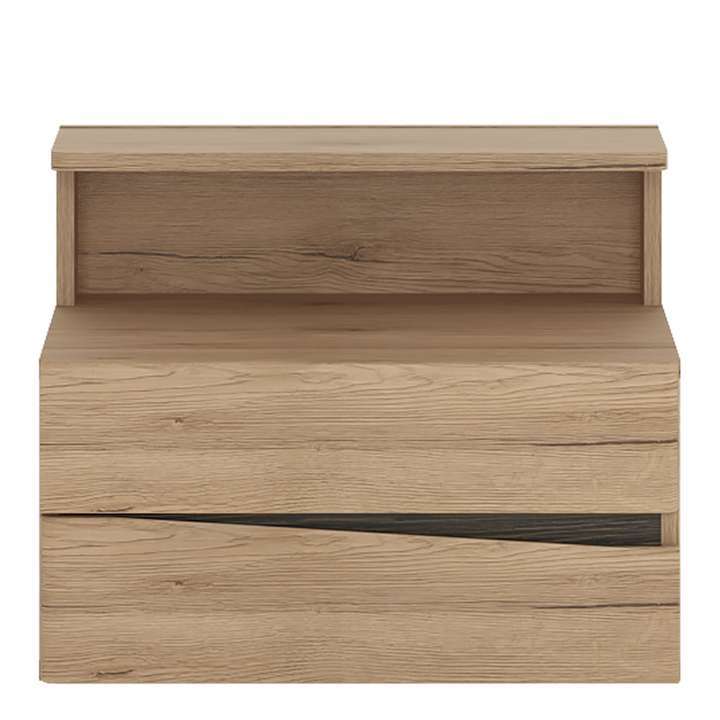 Hulme 2 Drawer Bedside Cabinet LH Drawer (wall fixing) in Oak | Bedside Cabinet | Bedside Cabinets | Bedroom Cabinet