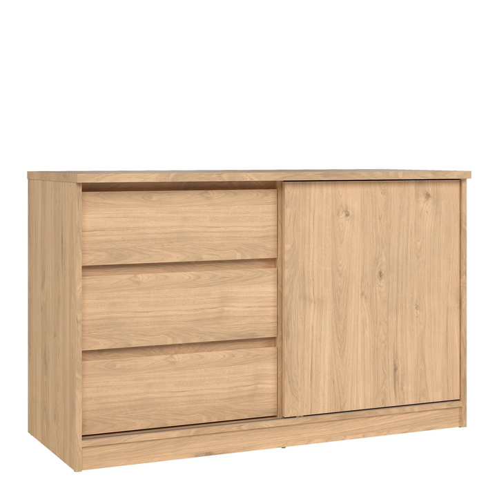 Brook Storage Unit with 1 Sliding Door and 3 Drawers in Jackson Hickory Oak | Living Room Cabinets | Living Room Cabinet