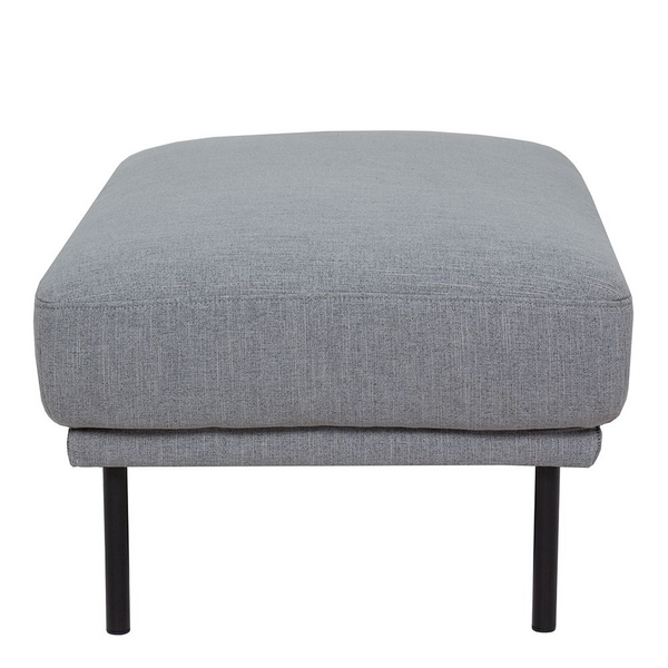 Woolwich Footstool - Grey, Black Legs