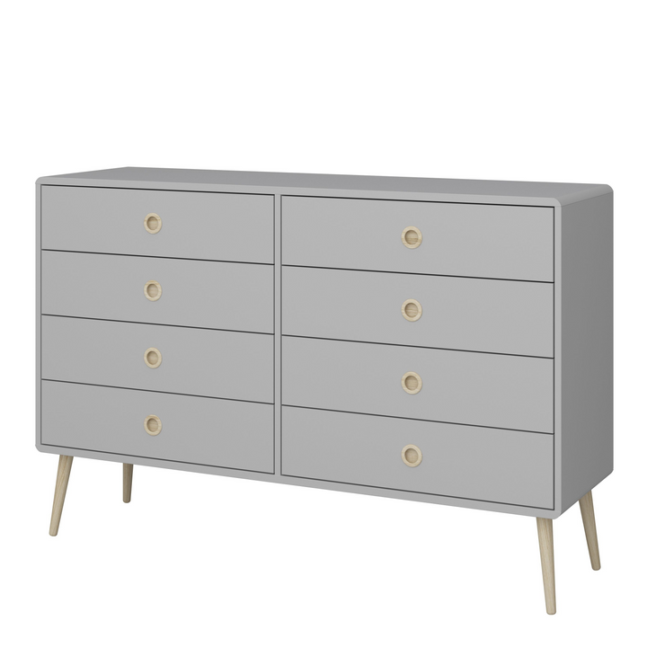 Hanwell 4+4 Wide Chest in Grey | Chest of Drawers | Drawers 