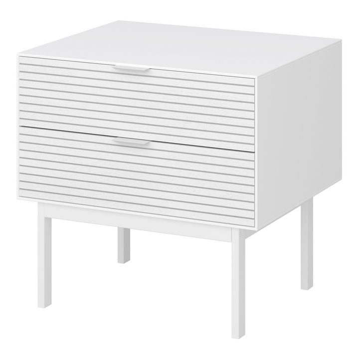 Wellington Bedside Table 2 Drawers in Granulated pure White Brushed White | Bedside Cabinet | Bedside Cabinets | Bedroom Cabinet