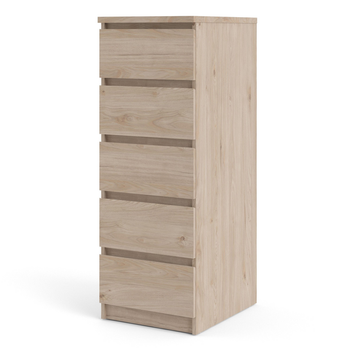 Brook Narrow Chest of 5 Drawers in Jackson Hickory Oak | Chest of Drawers | Drawers 