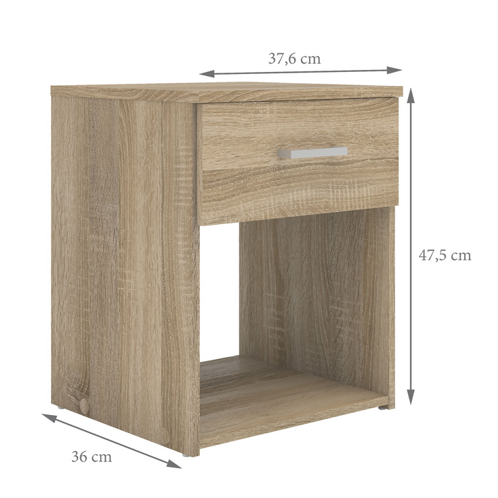 Longton Bedside 1 Drawer in Oak | Bedside Cabinet | Bedside Cabinets | Bedroom Cabinet