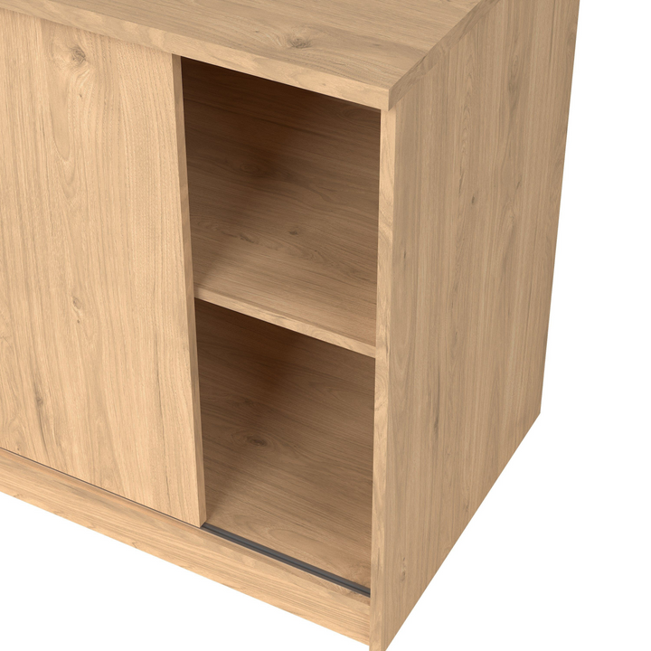 Brook Storage Unit with 1 Sliding Door and 3 Drawers in Jackson Hickory Oak | Living Room Cabinets | Living Room Cabinet