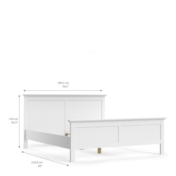 Solihull Super King Bed (180 x 200) in White | Beds | King Bed