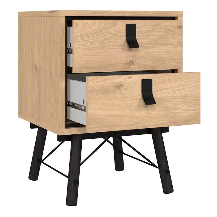 Moubray Bedside Cabinet 2 Drawer Jackson Hickory Oak| Bedside Cabinet | Bedside Cabinets | Bedroom Cabinet 