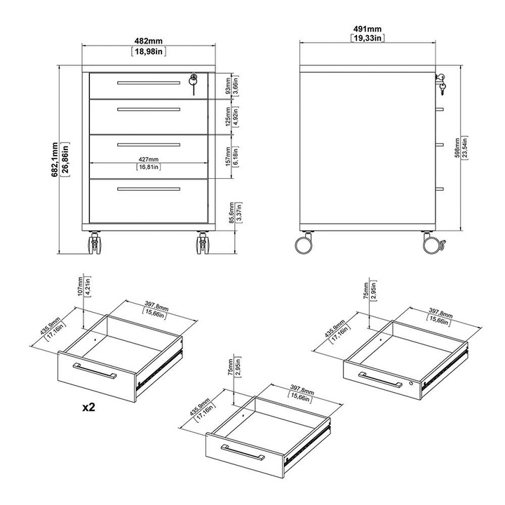 Beeston Mobile Cabinet in White | Living Room Cabinets | Living Room Cabinet