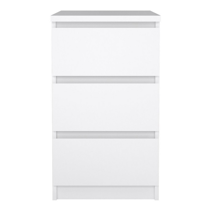 Brook Bedside 3 Drawers in White High Gloss | Bedside Cabinet | Bedside Cabinets | Bedroom Cabinet