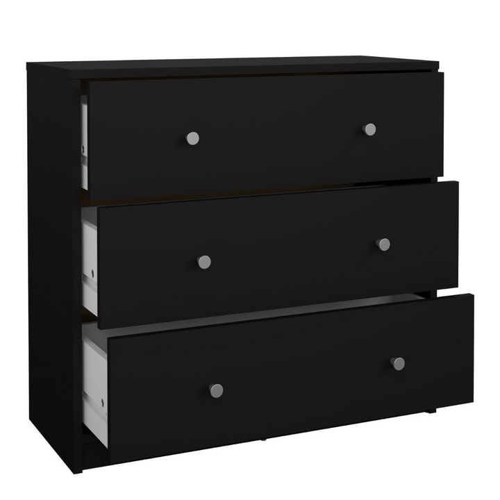 Shenley Chest of 3 Drawers in Black | Chest of Drawers | Drawers 