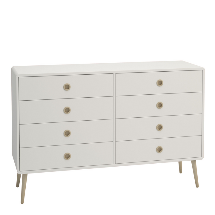 Hanwell 4+4 Wide Chest in Off White | Chest of Drawers | Drawers 