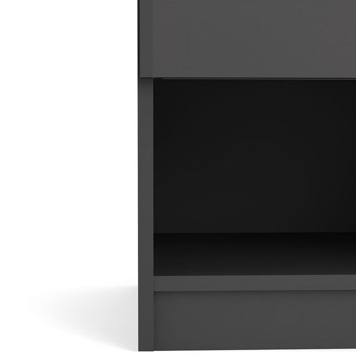 Brook Bedside 1 Drawer 1 Shelf in Black Matt | Bedside Cabinet | Bedside Cabinets | Bedroom Cabinet