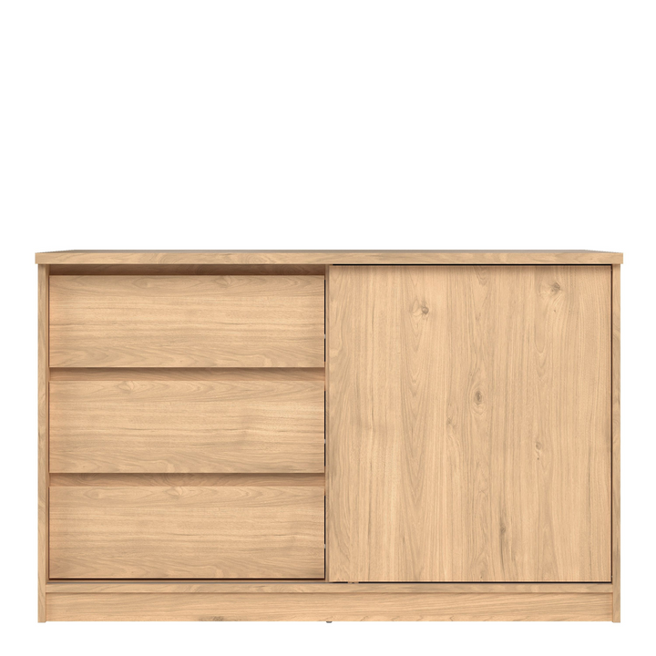 Brook Storage Unit with 1 Sliding Door and 3 Drawers in Jackson Hickory Oak | Living Room Cabinets | Living Room Cabinet