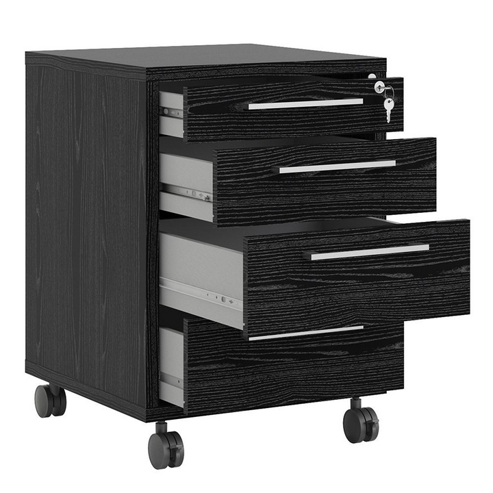 Beeston Mobile Cabinet in Black Woodgrain | Living Room Cabinets | Living Room Cabinet