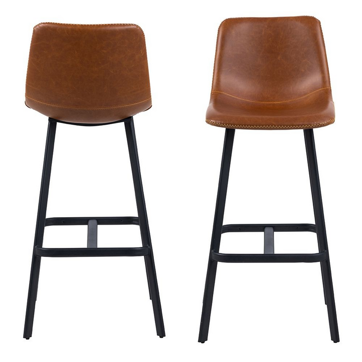 Bridlington Bar Chair in Brown Set of 2 | Bar Stools | Counter Stools | Bar & Counter Stools