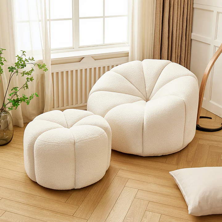 Watford Pumpkin Armchair, White Boucle | Armchair | Arm Chair 