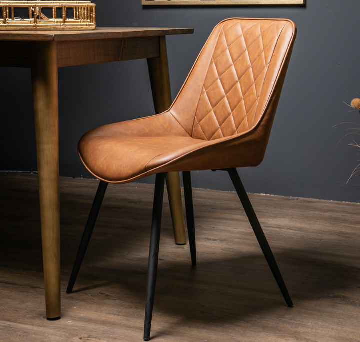 Castleford Tan Dining Chair | Dining Chair | Leather Dining Chair