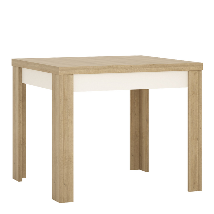 Pinner Small Extending Dining Table 90-180cm in Riviera Oak/White High Gloss | Dining Table