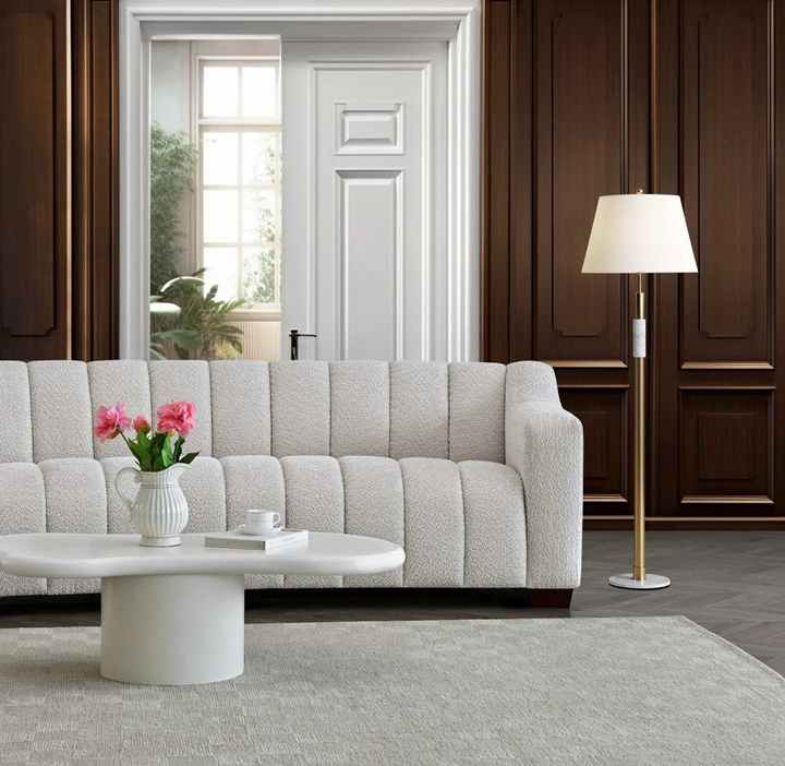 Aluxo Astoria 3 Seater Sofa in Oatmeal Boucle Fabric| Three Seater Sofa | 3 Seater Sofa | Sofas