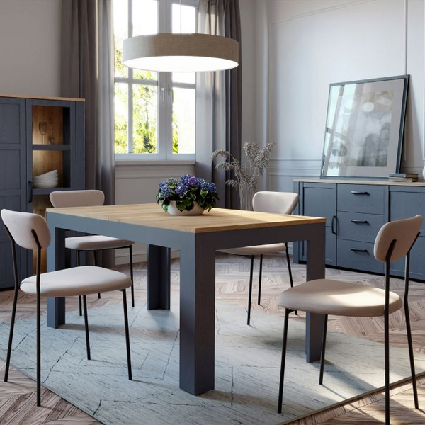 Hitchin Extending Dining Table 160-207cm in Riviera Oak/Navy | Dining Table