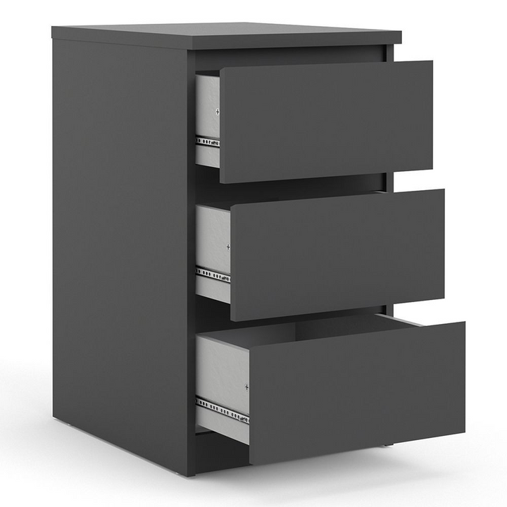 Brook Bedside 3 Drawers in Black Matt | Bedside Cabinet | Bedside Cabinets | Bedroom Cabinet