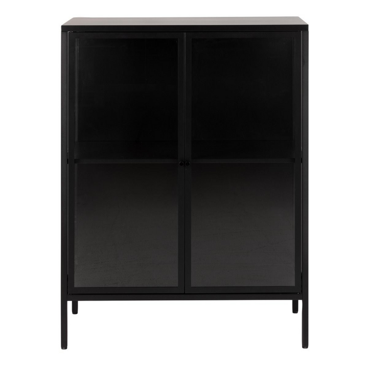 Carshalton Low 2 Door Display Cabinet in Matt Black | Dining Cabinet | Dining Cabinets