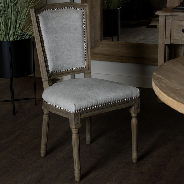 Kendal Grey Dining Chair | Dining Chair | Fabric Dining Chair | Wooden Dining Chair