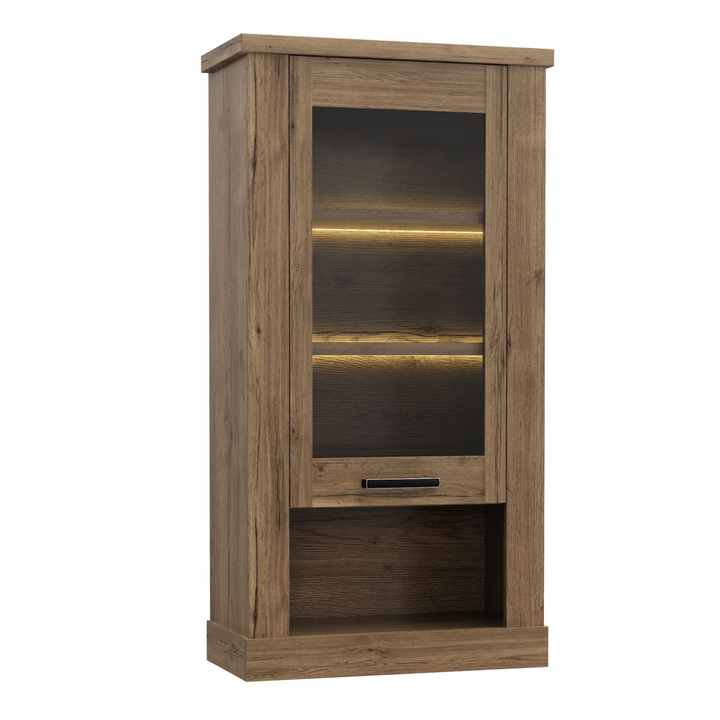 Chichester 1 Door Wall Display Cabinet in Tabak Oak | Dining Cabinet | Dining Cabinets