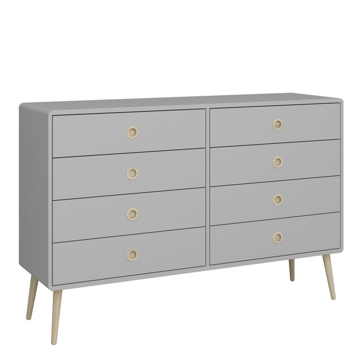 Hanwell 4+4 Wide Chest in Grey | Chest of Drawers | Drawers 