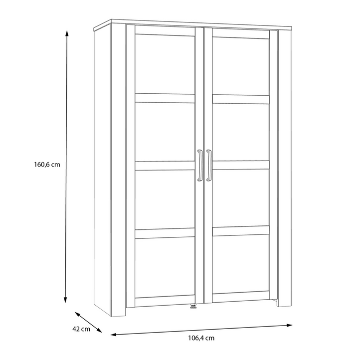 Hitchin 2 Door Display Cabinet in Riviera Oak/Grey Oak | Dining Cabinet | Dining Cabinets