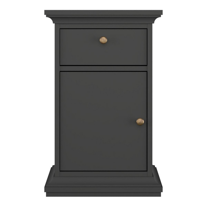 Solihull Nightstand 1 Door + 1 Drawer in Matt Grey | Bedside Cabinet | Bedside Cabinets | Bedroom Cabinet