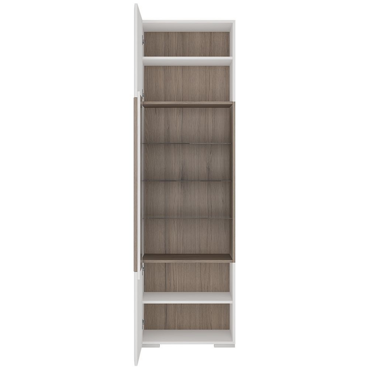 Rainham Tall Narrow Glazed Display Cabinet with Internal Shelves (inc. Plexi Lighting) | Dining Cabinet | Dining Cabinets