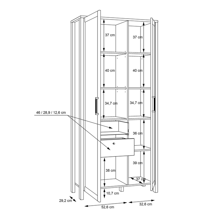 Magna Brun Display Cabinet in Waterford Oak | Dining Cabinet | Dining Cabinets